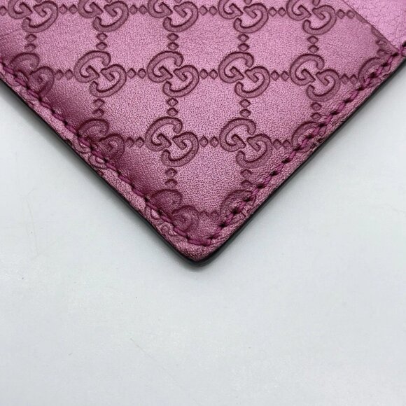 Auth GUCCI MicroGG GuccissimaShima Leather Pink Card Case - Picture 5 of 11